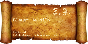 Blayer Helén névjegykártya